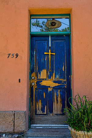 Wooden Cross At The Entrance - Tucson Barrio